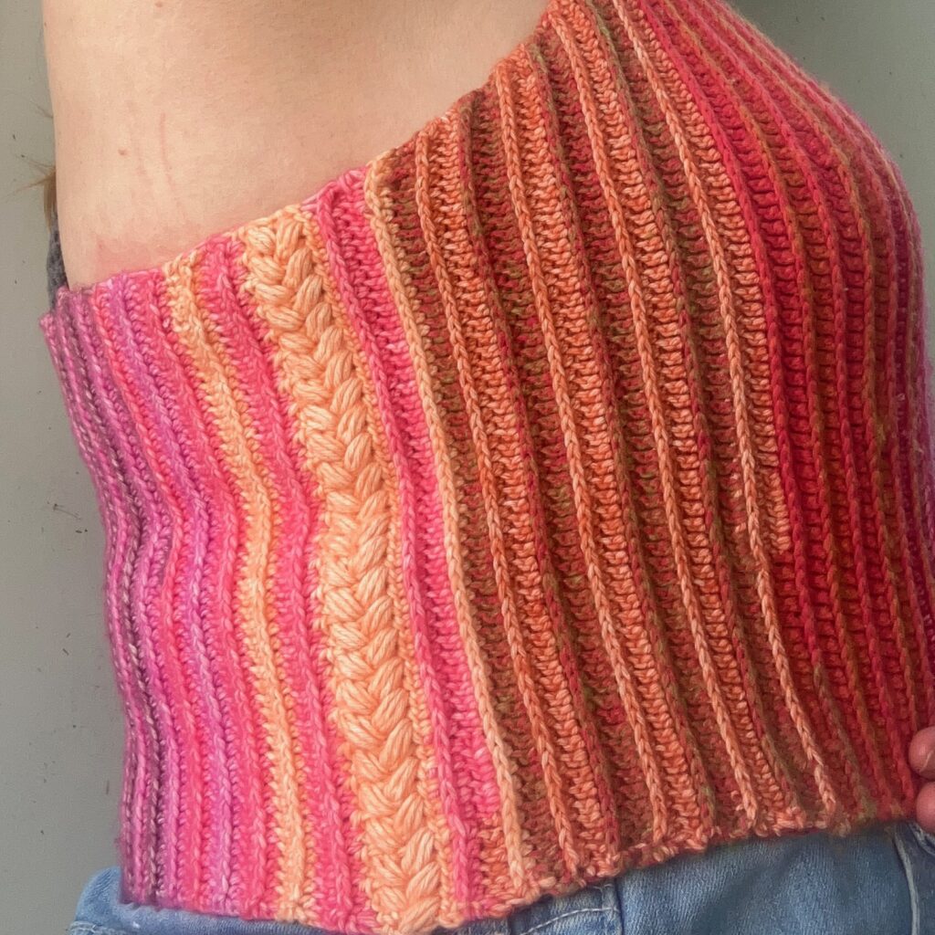 Puff stitch detailing on the Summer House Tank from Briana K Designs, crocheted by Simple Comforts Journal